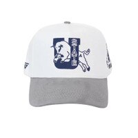 Utah State Retro Jumping Bull Logo Woodn Grail Cap White